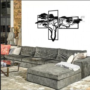 تابلو دکوری فلزی طرح درخت آفریقایی | تابلو دکوری فلزی